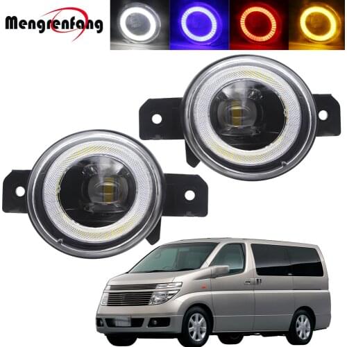 2in1 Design Car Right + Left LED Fog Light Assembly Angel Eye Daytime Running Lamp 30W H11 12V For Nissan Elgrand E51 2002 2003