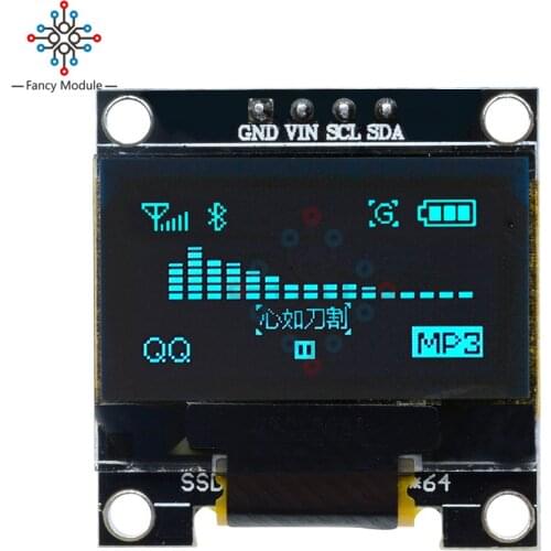 0.96 inch IIC Serial Blue OLED Display Module 128X64 I2C SSD1306 12864 LCD Screen Board GND VCC SCL SDA 0.96" for Arduino