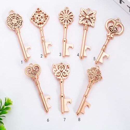 500pcs/lot Gold Key Beer Bottle Opener keyring Keychain opener For Wedding Party Favors Vintage Antique Gifts for Guests