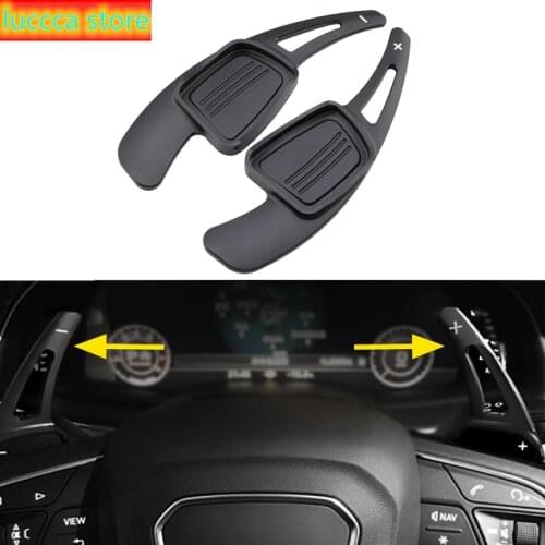 Aluminum Steering Wheel Gear Shift Paddle Extend For Audi Q2 Q3 Q5 Q7 A4 B9 A3 A5 S4 S5 TT Accessories Black
