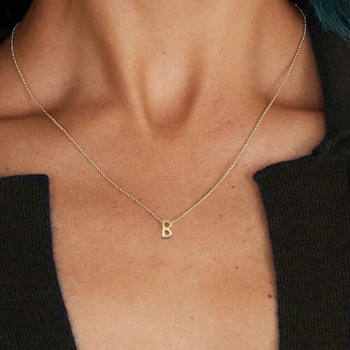 CANNER 925 Sterling Silver Initial A-Z Letter Pendant Necklace For Women Choker Necklaces Fine Jewelry Collar plata 925