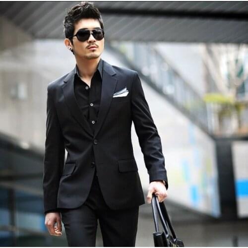 Free shipping 2014 brands mens business suits set men suit+pants wedding suits for men clothing