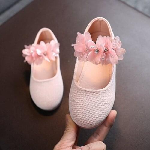 Spring Autumn Children Girls Princess Fashion Flower PU Leather Shoes For Baby