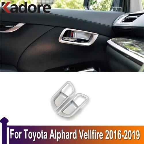 For Toyota Alphard Vellfire 2016-2019 Caron Fiber Interior Door Handle Cover Trims Protection Sticker Accessories Car Styling
