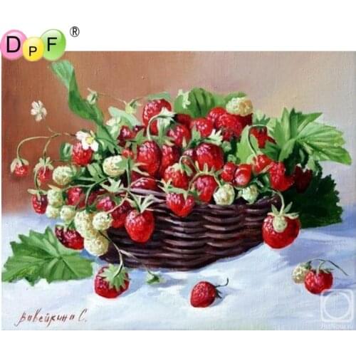 DPF Basket of red jujube diamond mosaic square crafts diamond painting cross stitch wall painting diamond embroidery home decor