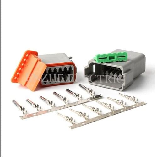 DT series DT06-12S/DT04-12P 1 set female+male connector Include terminal 12 pin connector cable plug socket DJ7012-1.6-11/21