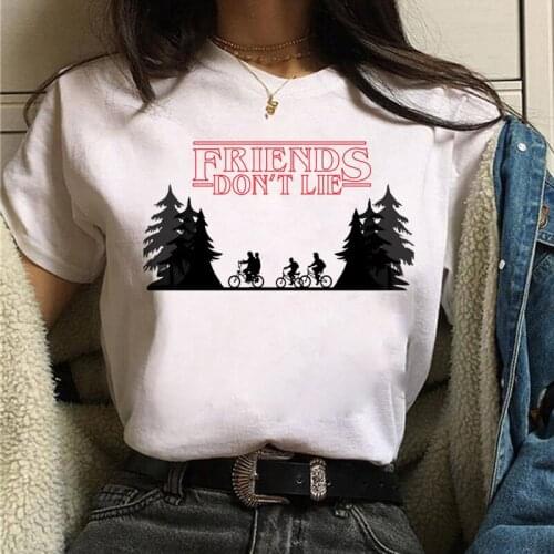 Stranger Things printed T Shirt Round neck Short Sleeve tshirt Female Ulzzang Harajuku Ladies Tshirt Hipster T shirt