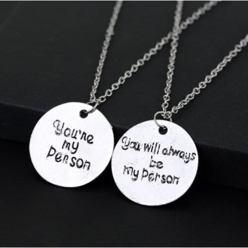 Hot Sale Grey Anatomy Necklace Letter You Are My Person, You Will Always Be My Person you will always be my person Necklace