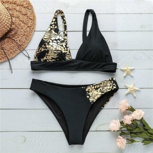 Women Bikini Set 2019 New print triangle swimsuit two-piece Padded bather beachwear clothes femme Push-up charming sport Biquini