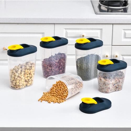 1000/1500ML Food Storage Container Plastic Kitchen Refrigerator Noodle Box Multigrain Storage Tank Transparent Sealed Cans