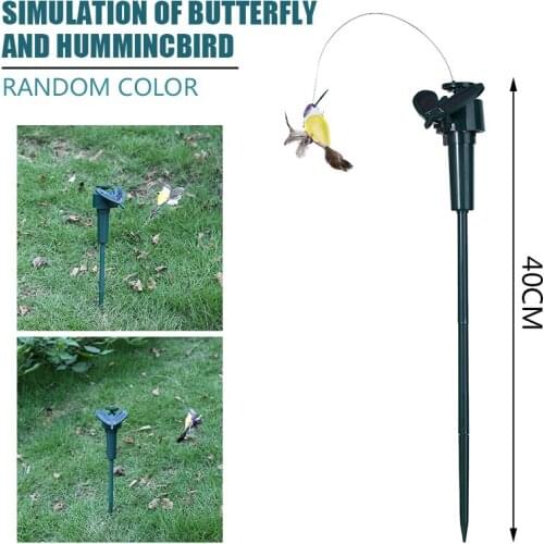 Solar Powered Flying Fluttering Bird Butterfly Flower Yard Garden Ornament Decor Solar Fluttering Bird Butterfly Garden Decor