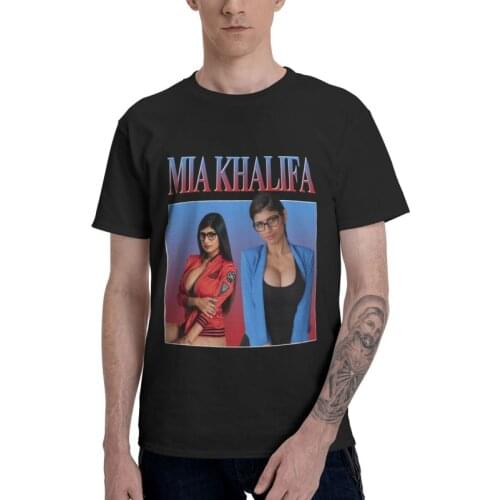 Fashion Mia Khalifa Tshirt Men Novelty Tee Tops 100% Cotton T Shirt Short Sleeve Callista T-shirts Gift Idea Clothes