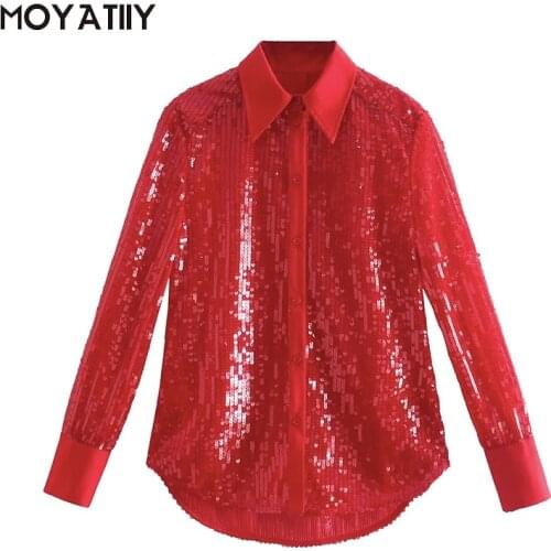 Женские красные рубашки MOYATIIY China At AliExpress