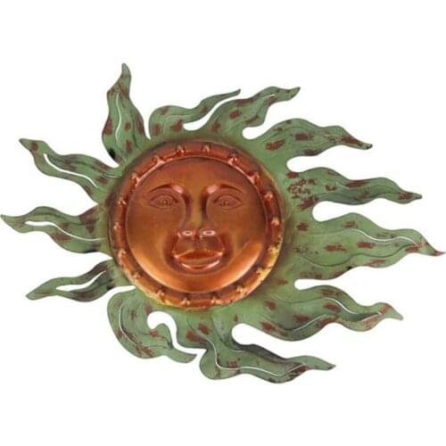 Sun Face Wall Art Wall Decoration Metal Art Sun Sculpture Wall Hanging Ornament For Home Hallway Living Room