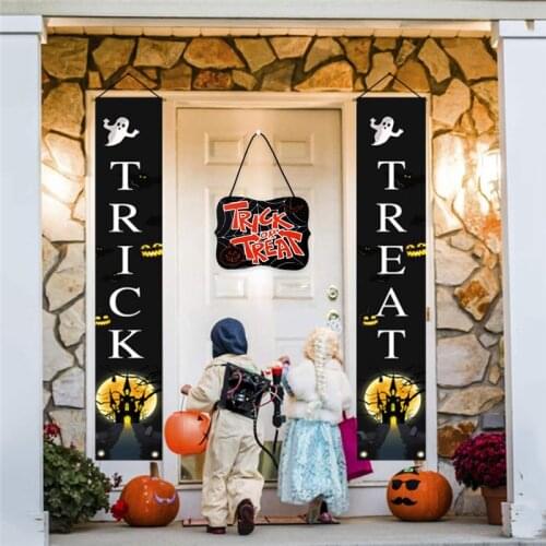 Newly Halloween Wooden Hanging Ornament Lightweight Rustic Wall Art Decoration for Home Living Room Bedroom