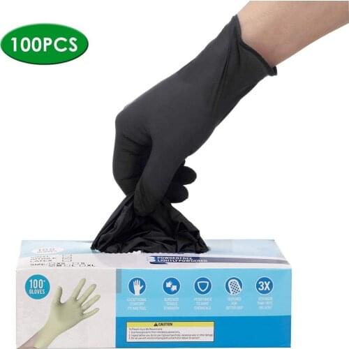Nitrile Gloves Latex Disposable Nitrile Latex Disposable Gloves Black Rubber Disposable Mechanic Exam Gloves Powder-Free