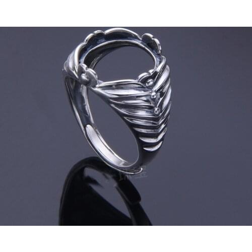12*14mm 925 STERLING SILVER women MEN Semi Mount Bases Blanks base blank Pad VINTAGE ring rings Setting set jewelry diy A1284