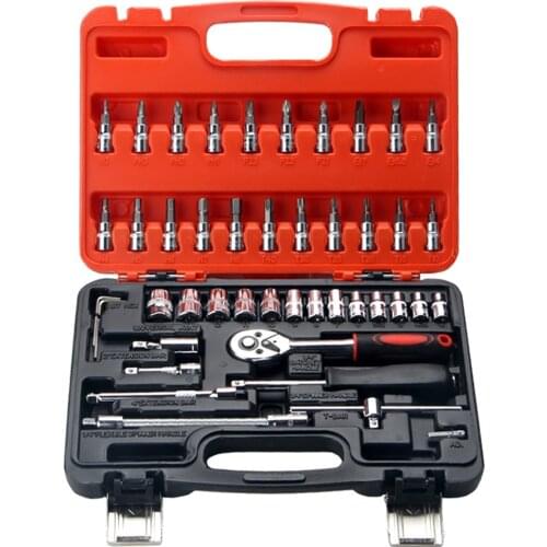 Petpig 46PCS Ratchet Wrench Set Socket Wrench Tool Set Car Repair Tool Set of Wrench Multi-function Set Combination