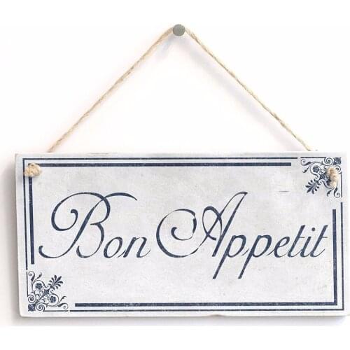 Meijiafei 'Bon Appetit' Gift - Rustic Door Sign / Plaque 10"x5"