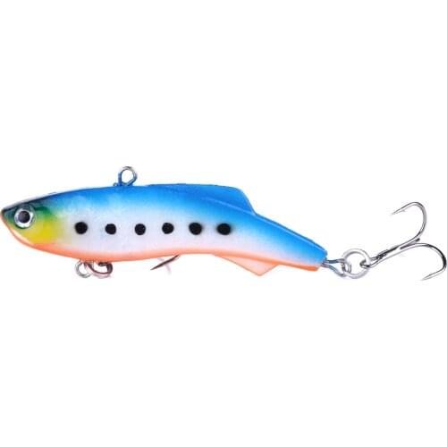 1Pcs VIB Ice Fishing Lure 7.5cm 17.2g Wobbers Silicone Artificial Bait Soft Lead Bait Fishing Tackle