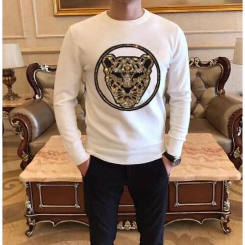 Drop shipping Clothing Mens Fashion Rhinestones designer sweaters Casual 2021 new brand