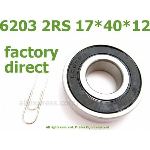 Factory Direct High quality deep groove ball bearing double rubber sealing cover 6203 2RS 6203bearing 17*40*12mm 10PCS Wholesale