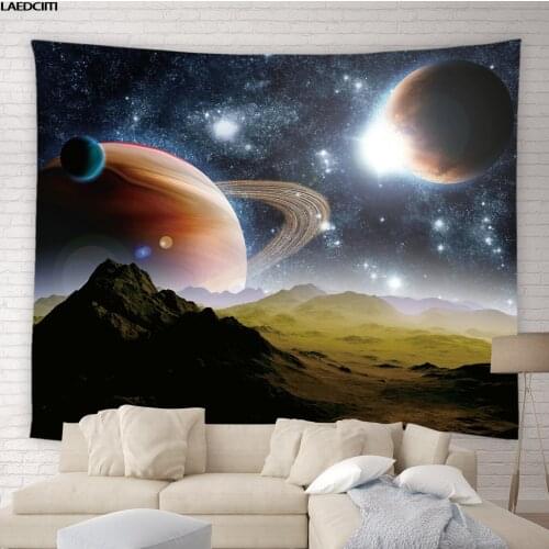 Psychedelic Universe Space Tapestry Star Wall Hanging Hippie Retro Home Decor Yoga Beach Background Cloth Living Room Tablecloth