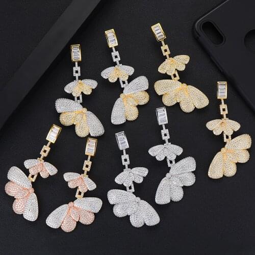 LARRAURI Luxury Cubic Zircon Crystal CZ Nigerian Long Dangle Earring For Women African Bridal Earring aretes de mujer modernos