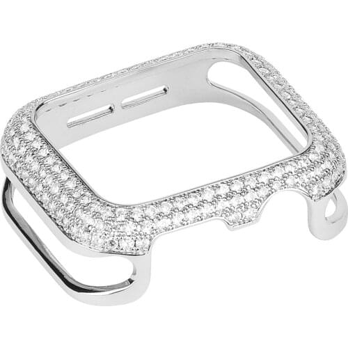 Luxury Women Diamond Metal Protective Case for Apple Watch SE Cover Series 6 5 4 3 Copper Bumper 40mm 44mm 38mm 42mm Shell