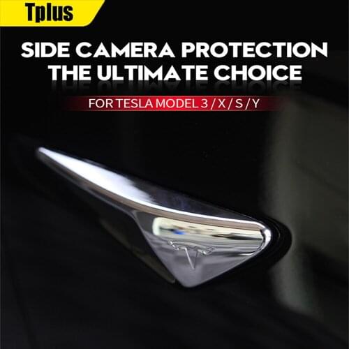 Tplus Carbon Fiber ABS Car Side Camera Protective Cover For Tesla Model 3 X S Y Mudguard Cover Sticker Film Accessories