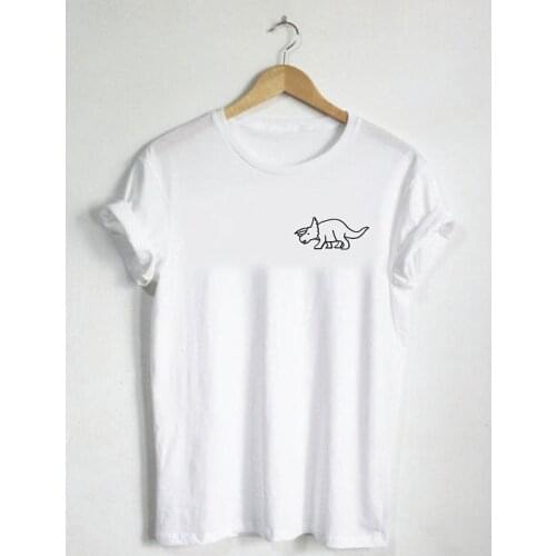 Triceratops Three Horn - Dinosaur Shirt Animal Tshirt Jurassic Youth Kids Hoodie Party Birthday Cute Shirt Womans Tee-D600