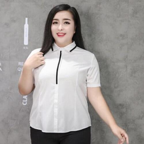 Tunic 2020 Social Summer Blouses White Ladies Shirts Plus Size Blouses For Women 7xl 8xl 9xl Blusas Femininas Elegant Tops A434