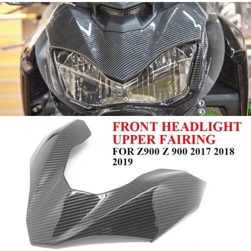 Carbon Fiber Front Headlight Upper Fairing Cover Trim Headlamp Beak Extension for KAWASAKI Z900 Z 900 2017 2018 2019