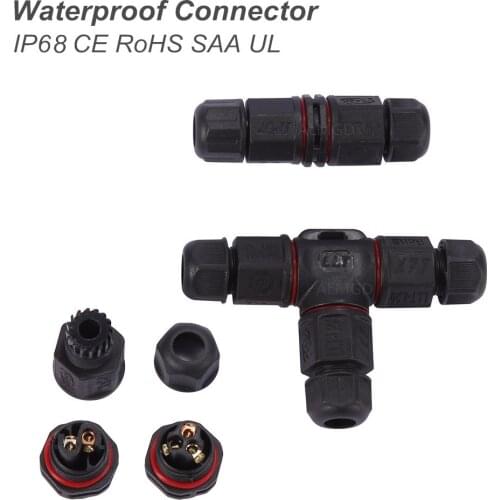 IP68 Waterproof Cable Connector 2 Pin 3 Pin Electrical Terminal Wire Connector Screw and Soldering Pin Connector for LED Light