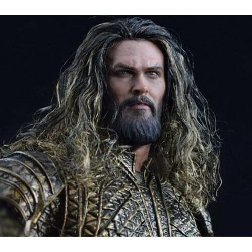 1/6 Male Head Carved Aquaman Head Sculpt Planted Hair For 12" Soldier Action Figure Body Toy In Stock