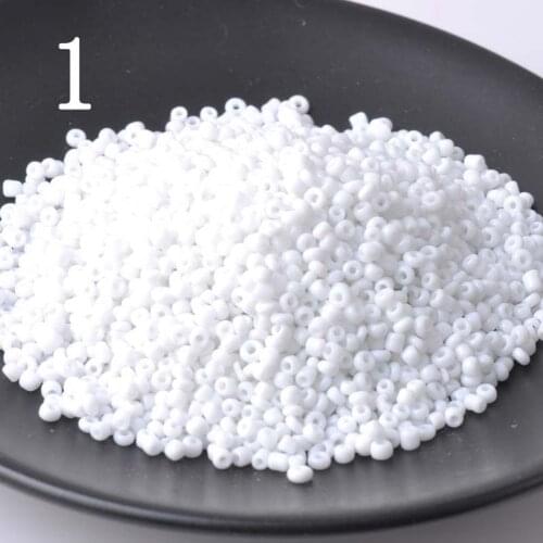 16g 1000pcs 2mm 12/0 White Solid Color Opaque Round Loose Spacer Beads Cezch Glass Seed Beads Jewelry Making DIY Garment Bead