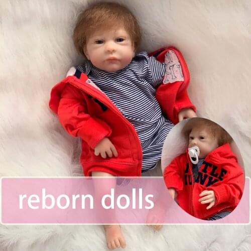 18" 45cm Handmade Lifelike Baby Silicone Vinyl Boy Girl bebe Reborn Toddler Newborn infant Dolls toy