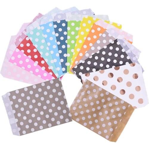 25pcs/lot Polka Dot Pattern Paper Bag Candy Cookies Cupcake Bag Kids Birthday Party Supplies Wedding Favor Gift Bags
