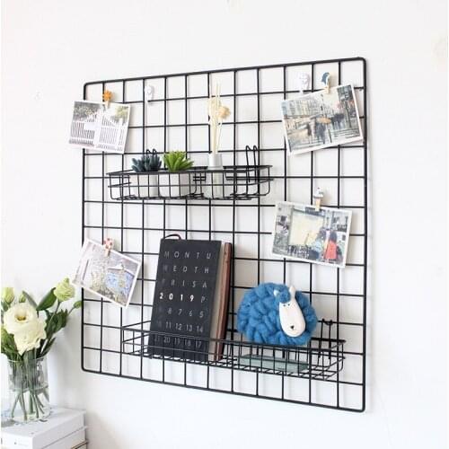 40/30CM Scandinavian Minimalist Grid Hanging Basket Storage Basket Iron Art Iron Wire Wall-mounted Basket Dormitory Storage Bask