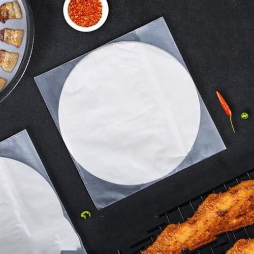 50/100Pcs 15/20/25/28/32cm Non-stick Baking Paper Barbecue Double-sided Silicone Oil Paper Round Oven Oil Paper BBQ Accessories