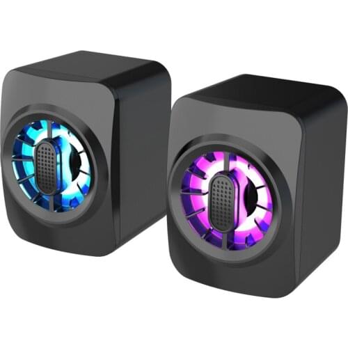 A1 USB Wired Computer Speakers Stereo Subwoofer Colorful LED Light MP3 Speaker Accessories Portable Audio