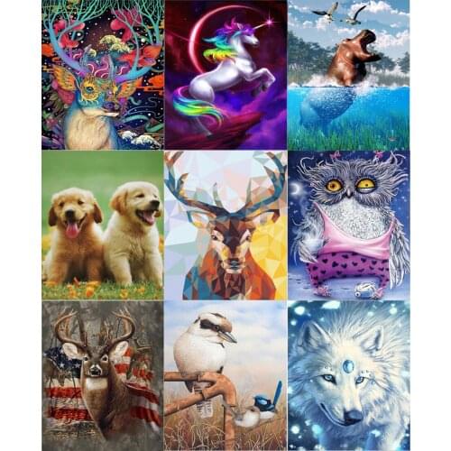 5d Diy Diamond Painting Animal Cross Stitch Full Diamond Kit Embroidery Mosaic Art Picture Rhinestone Gift