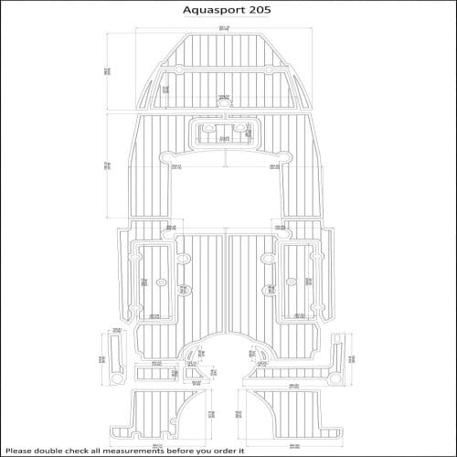 Aquasport 205 Swim Platform and Cockpit Boat EVA Faux Teak Deck Floor Pad