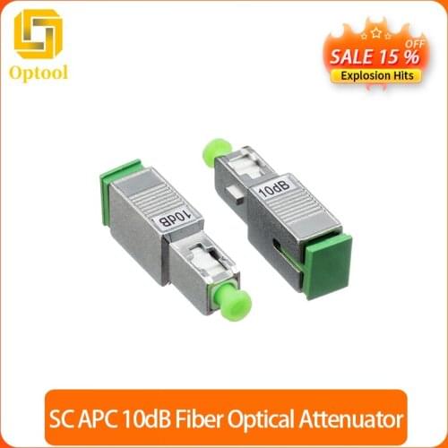 Free shipping 5PCS SC APC 10bd Simplex mode fiber optic Attenuator SC 10dB metal male Fiber Attenuator FTTH attenuator