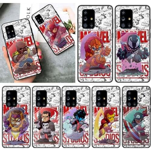 Tempered Glass Cover Hero Marvel Member For Samsung Galaxy A91 A81 A72 A71 A52 A51 A41 A31 A21S A11 A01 Phone Case