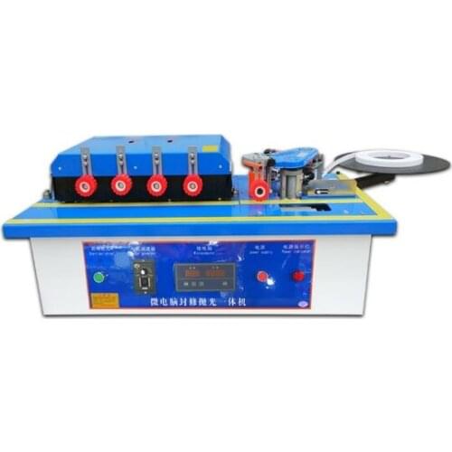 Woodworking edge banding machine trimming, multi-function microcomputer, linear, curved + polished + widened + pneumatic aligner