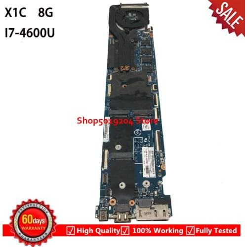 For lenovo ThinkPad X1C X1 carbon Laptop motherboard LMQ-1 MB 12298-2 48.4LY06.021 00UP985 mainboard I7-4600U 8G