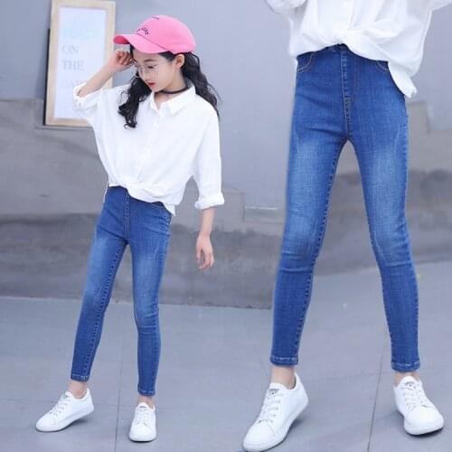Teenage Girls Jeans Children Fashion Pencil Pants 10 12 Years Baby Girls Trousers Jeans for Kids 2020 Spring Autumn Girls Pants