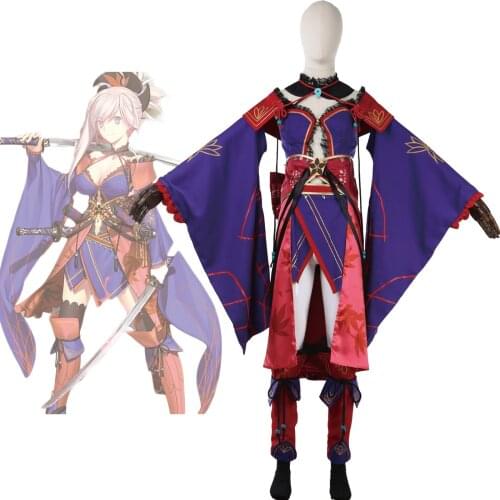 Fate Grand Order FGO Miyamoto Musashi Cosplay Costume Full Set Custom Made for Women Halloween Costumes