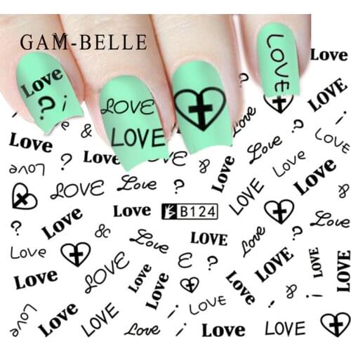 GAM-BELLE 1 Sheet Flower Series / Letter Series 3D Sticker Nail Art Stickers Decals DIY Beauty Creative Nail Decorations